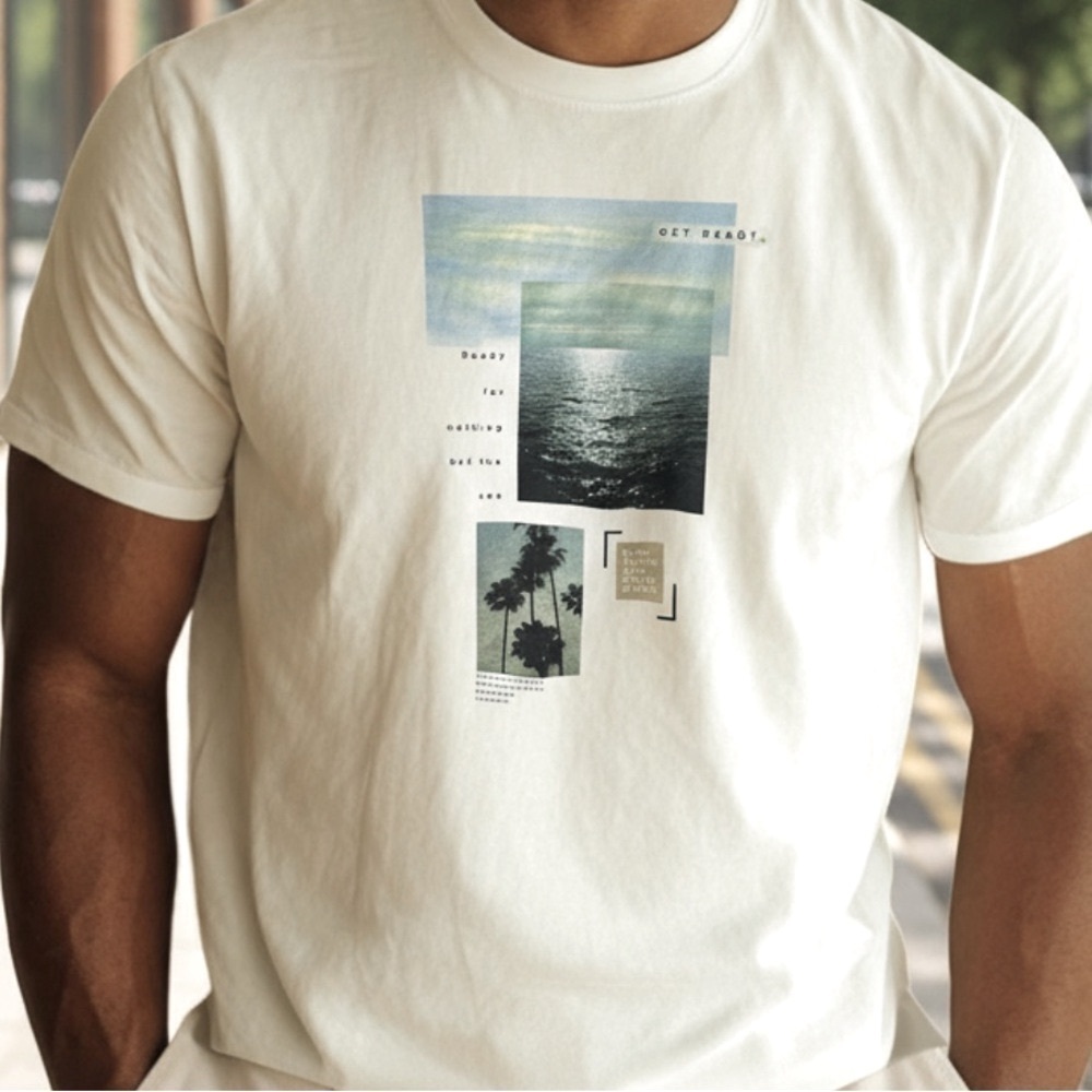 H&M Santa Monica ocean graphic tee s